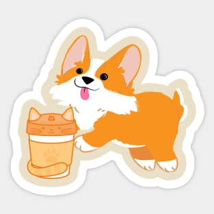 Dog Coffee Addict Sticker